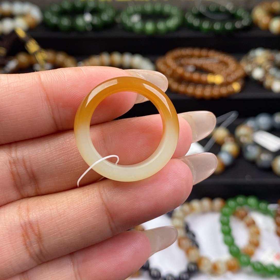 和田玉戒圈未镶嵌圈口19.3