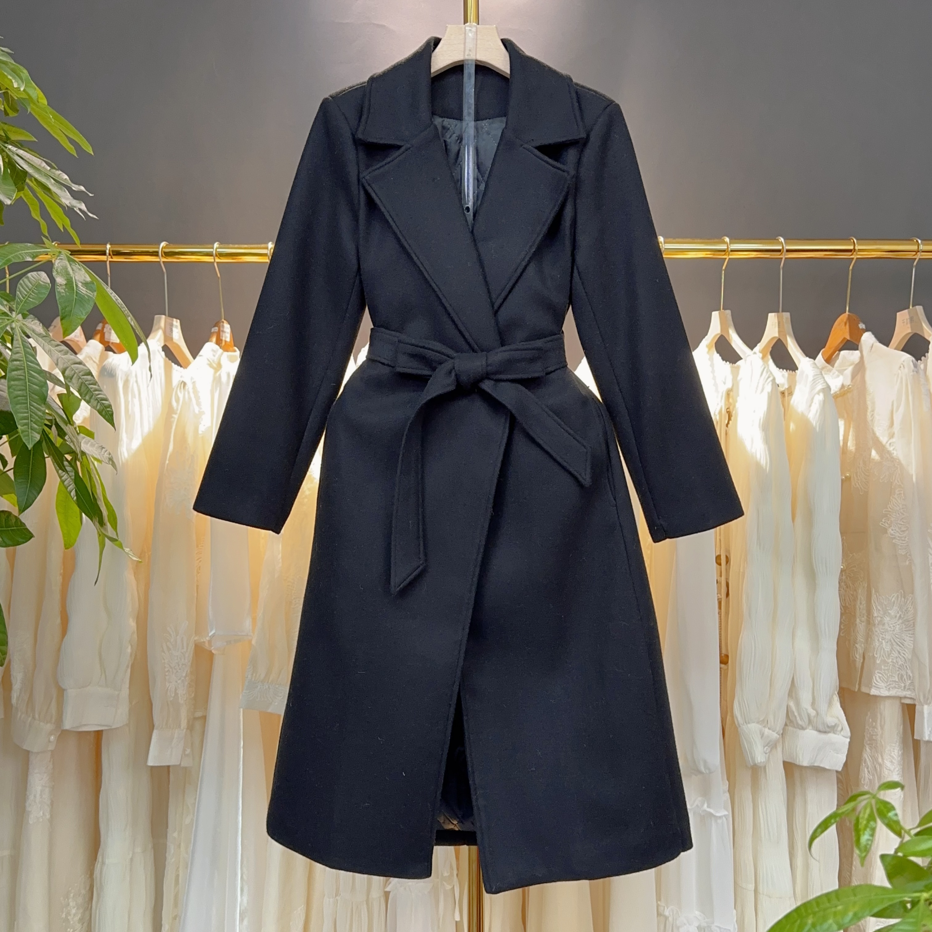 【A9312】毛呢大衣外套女2025秋冬新款时尚简约百搭毛呢外套