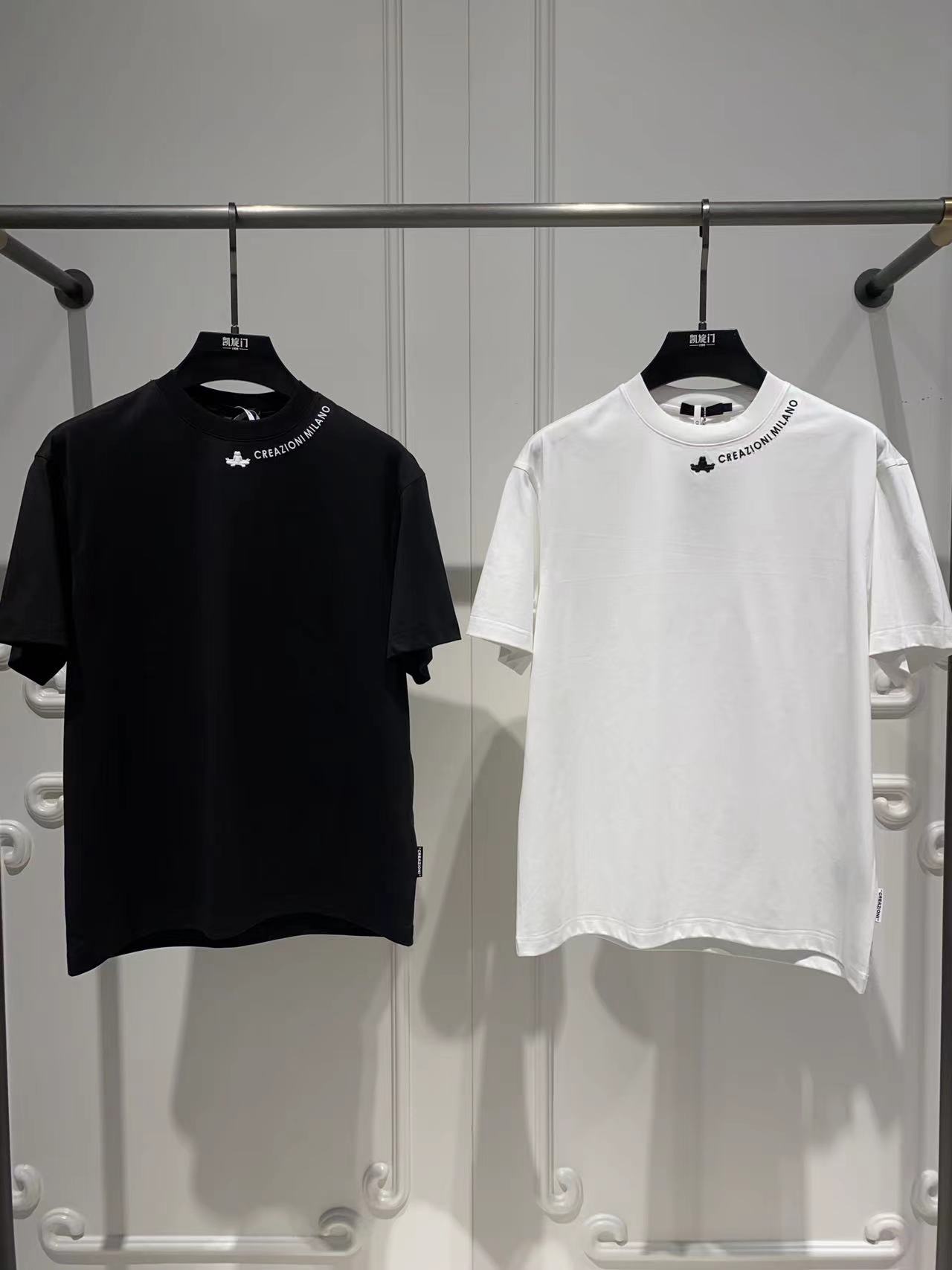 CREAZIONI青蛙夏季新款男士净版简约百搭休闲时尚潮流圆领短袖t恤