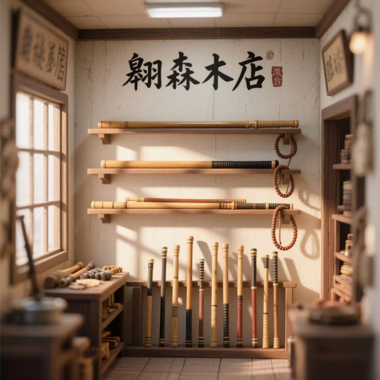 武术棍登山杖鞭杆适用天然木材