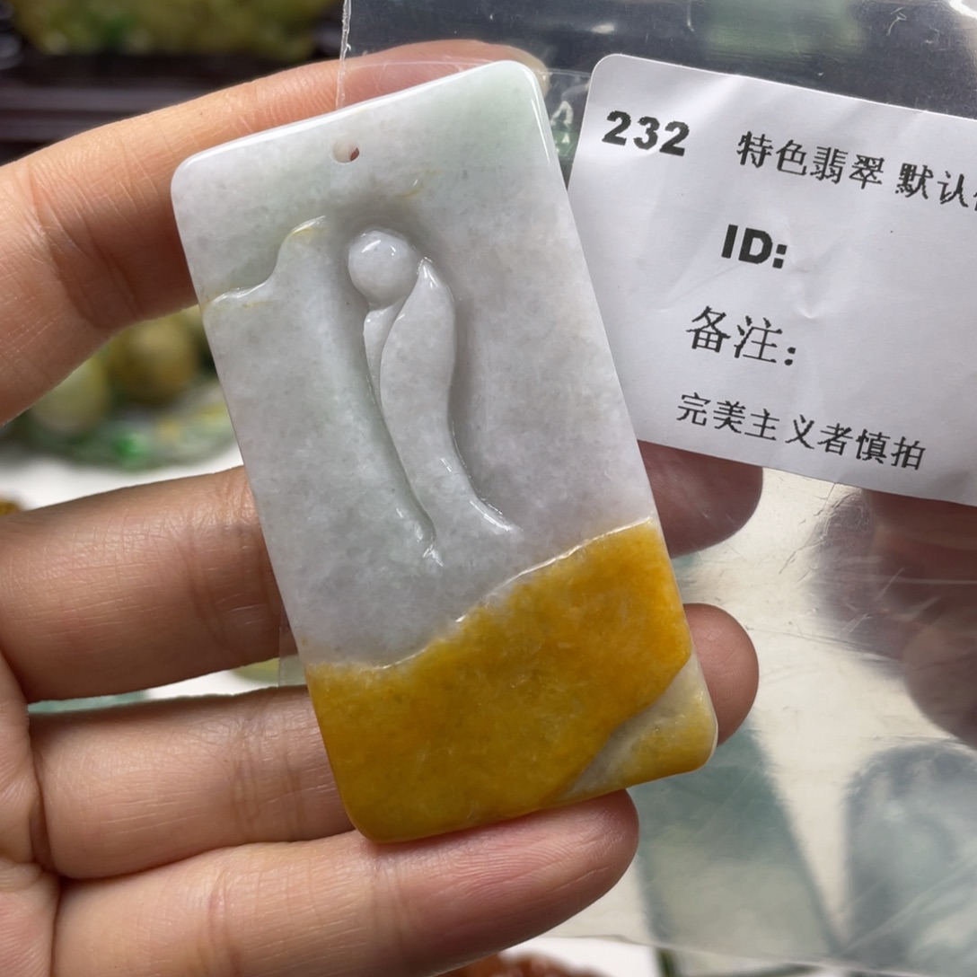 翡翠未镶嵌颈饰牌子