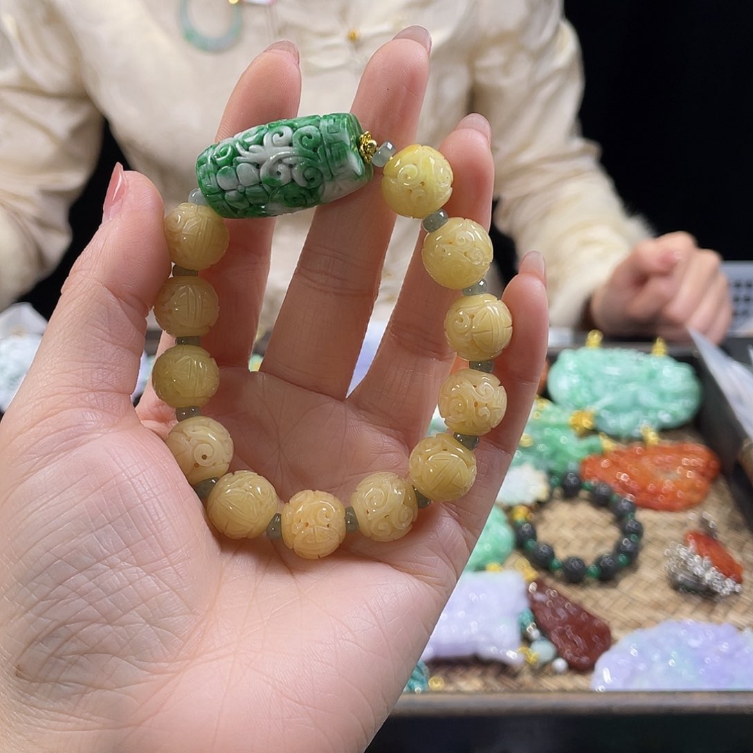 翡翠手链未镶嵌代编织