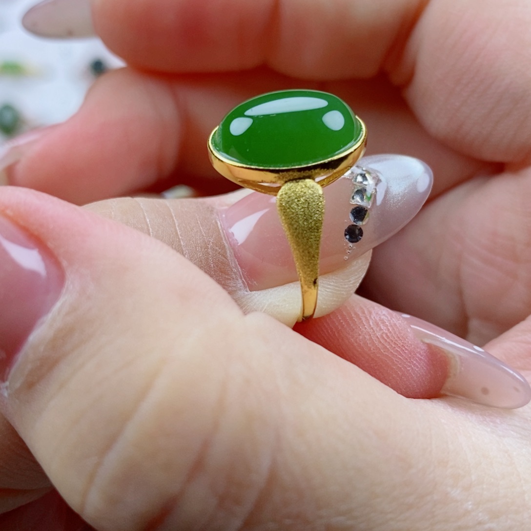 银S925镶嵌戒指和田玉