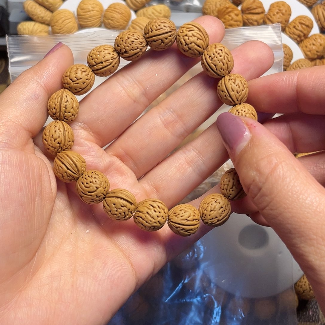 桃木祥****]桃核手串12+小金豆子