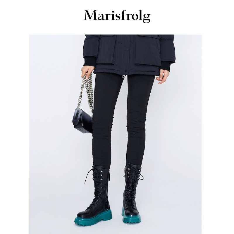 【达人专享】玛丝菲尔黑色经典显瘦铅笔裤紧身裤