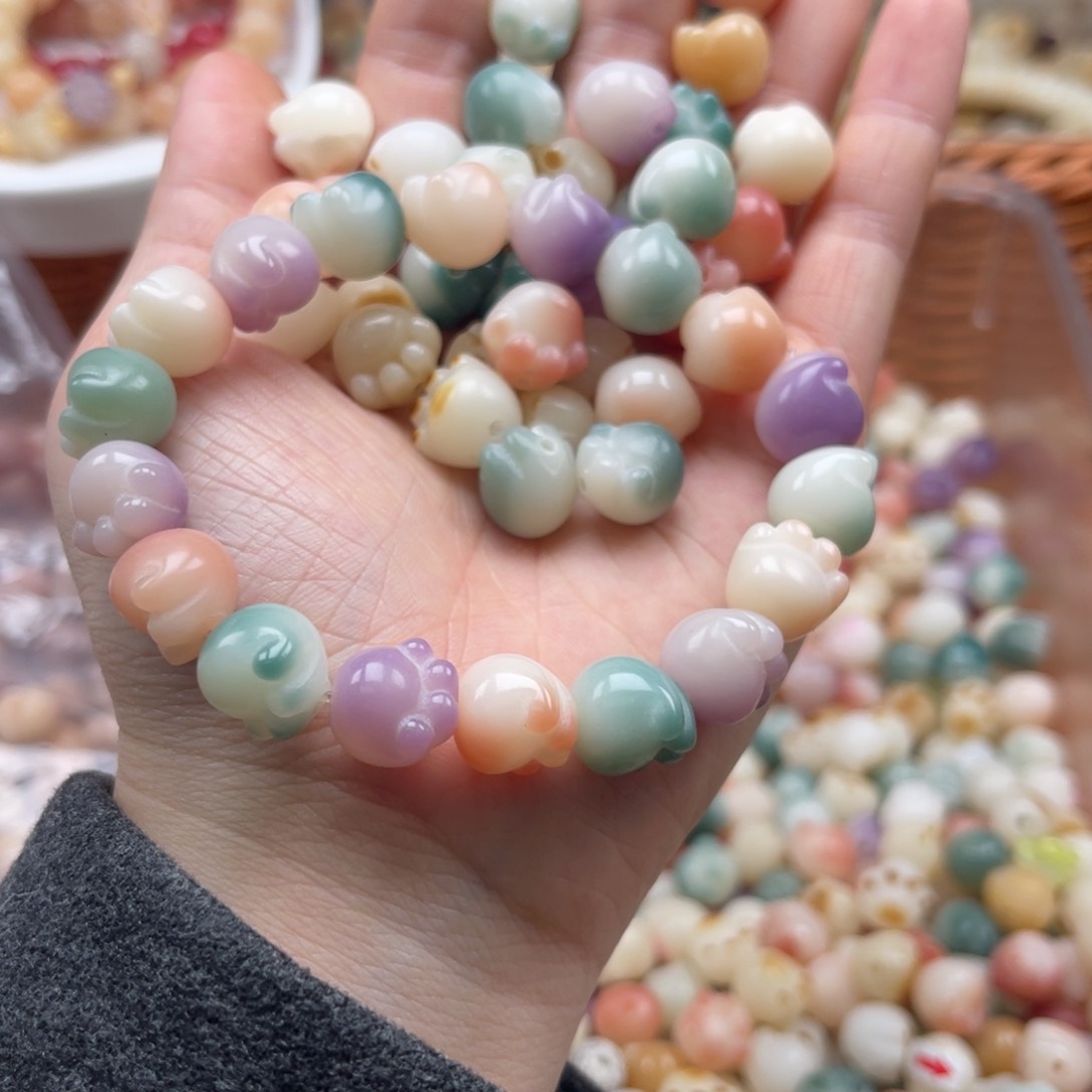 吊坠白玉菩提dx02/12mm/40颗多宝猫爪瑕