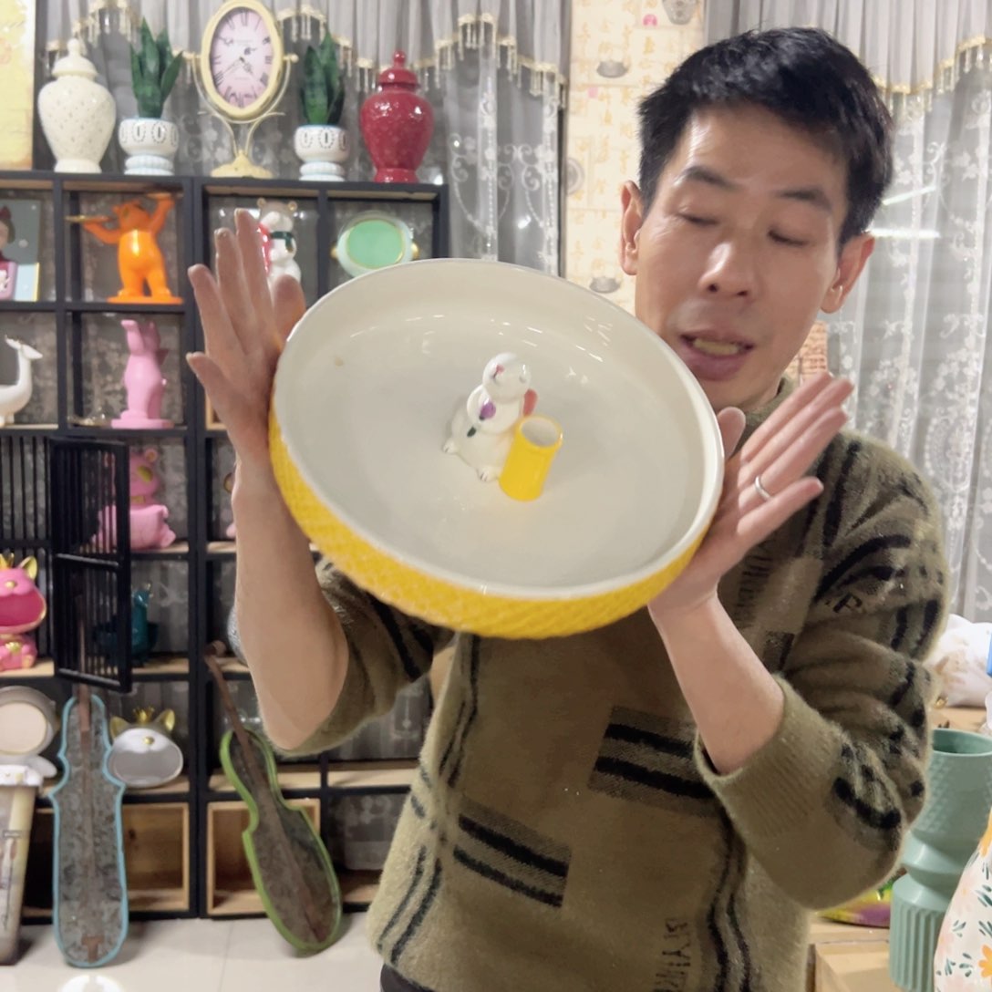 陶红陶红陶红陶陶红陶大号兔子果盘