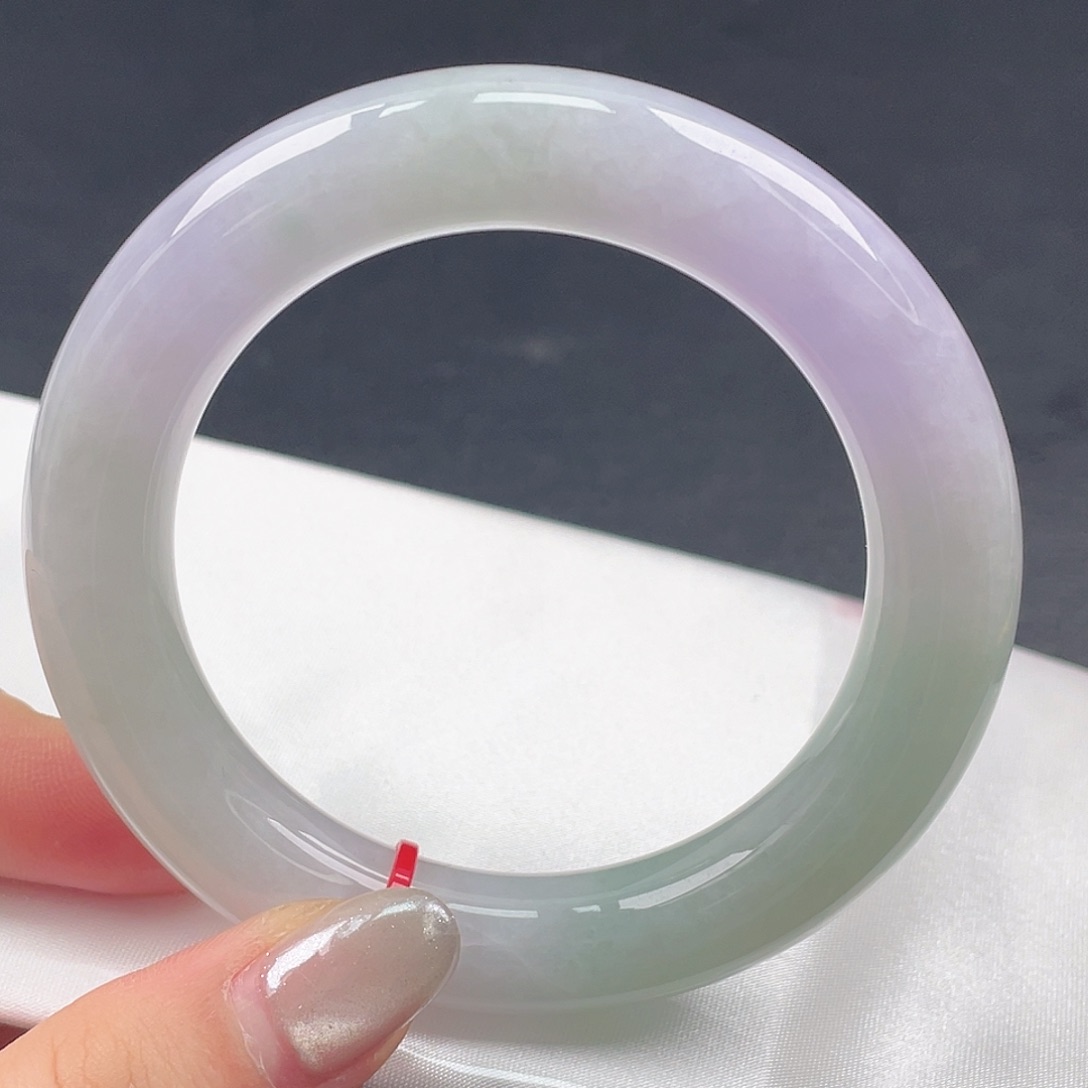 翡翠未镶嵌手镯56圆条