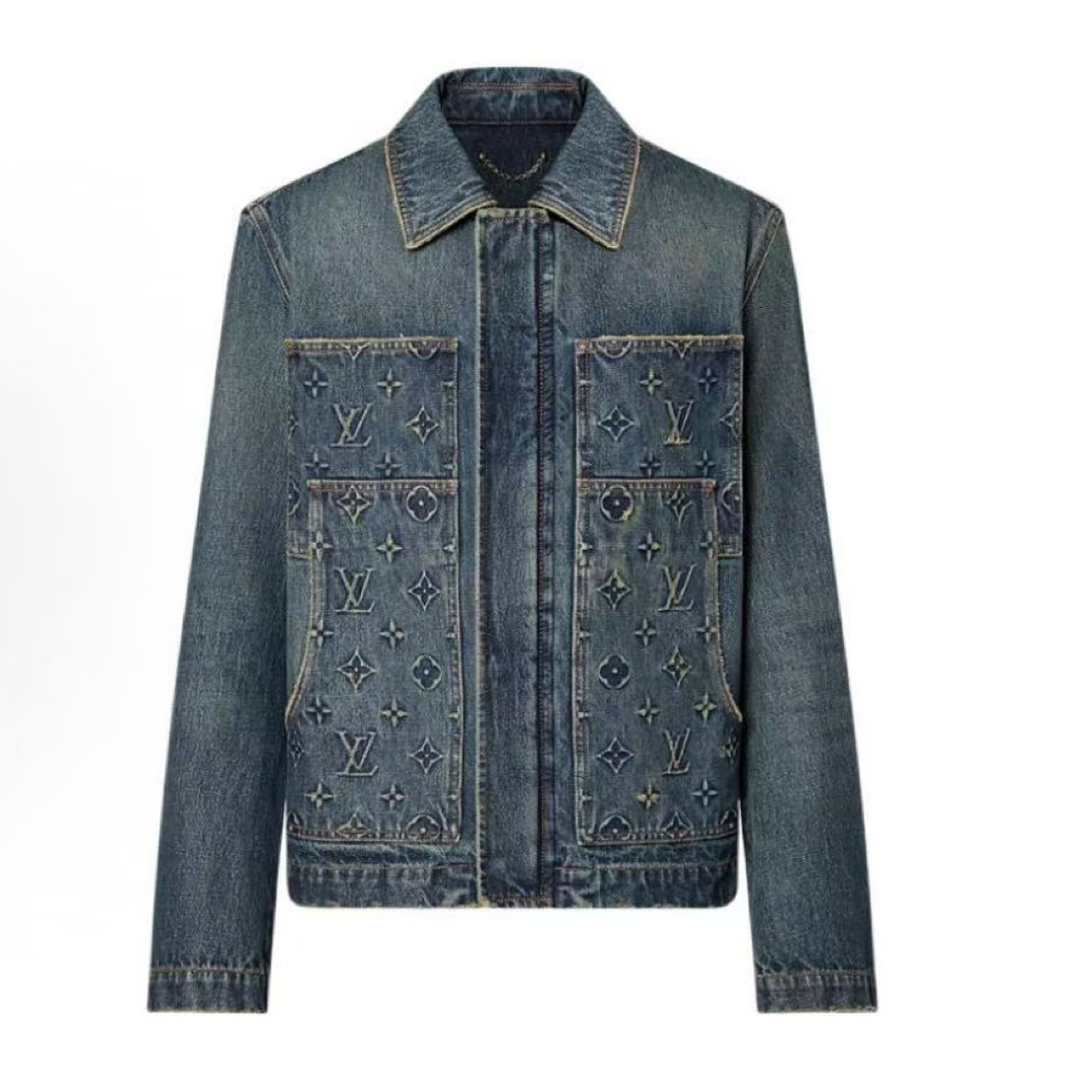 未使用 LouisVuitton/路易威登 蓝色伐木牛仔外套 48码 BB10199
