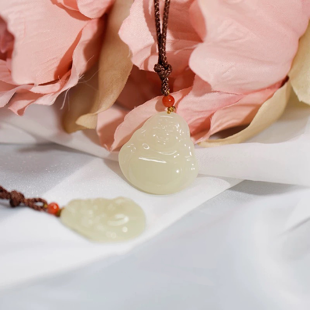 A01高货和田玉晴水佛公35mm