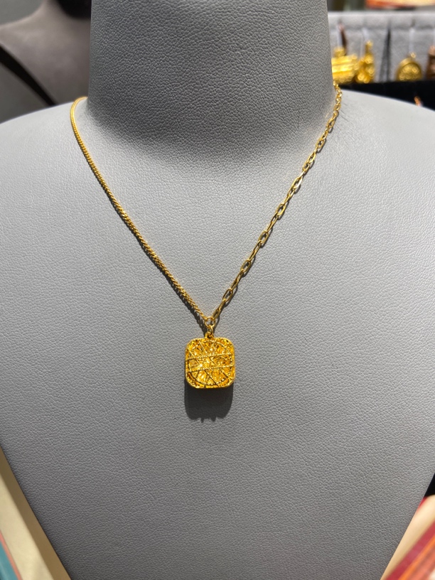 足金999拉丝方糖套链5.79克