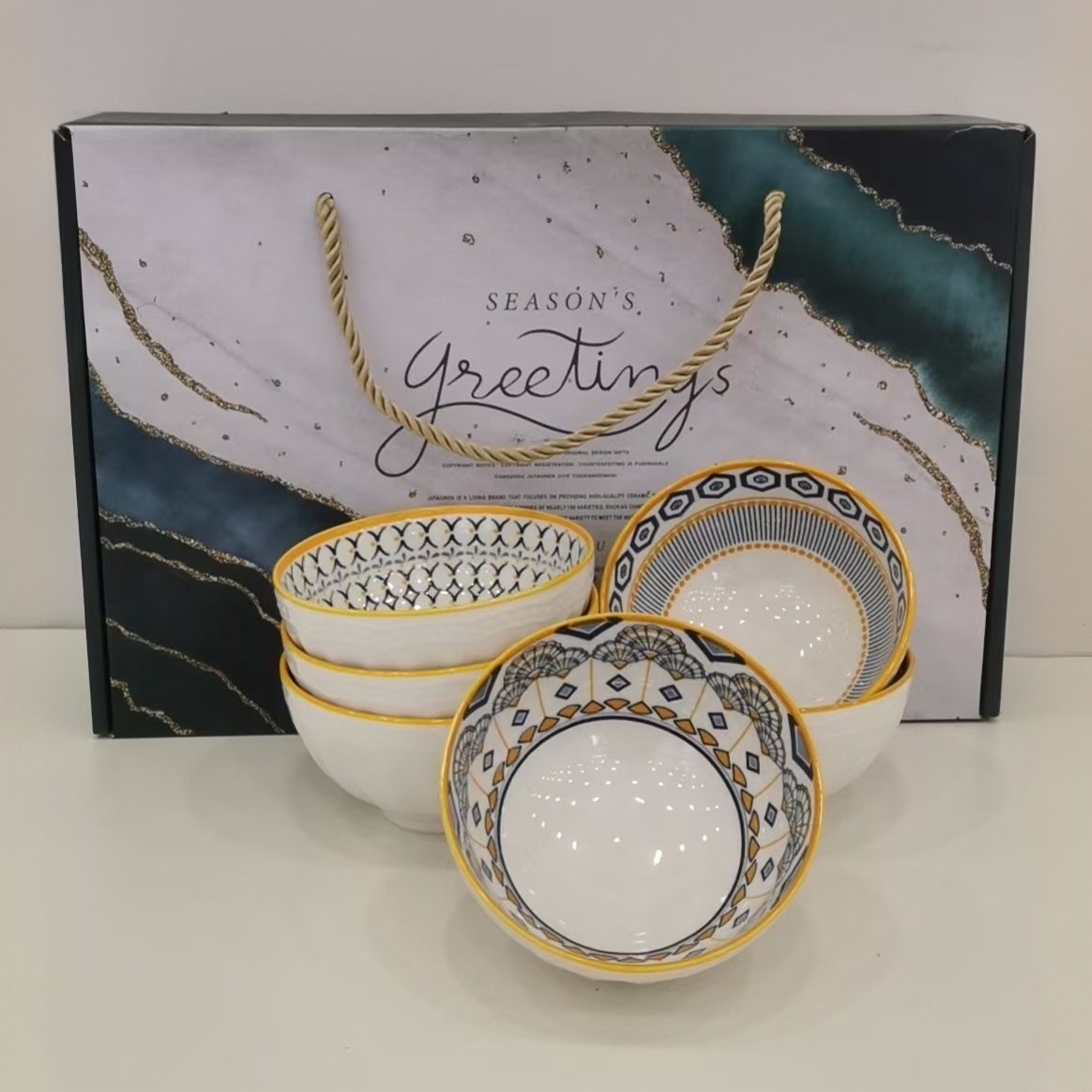 北欧风陶瓷家用碗盘高颜值饭碗6碗