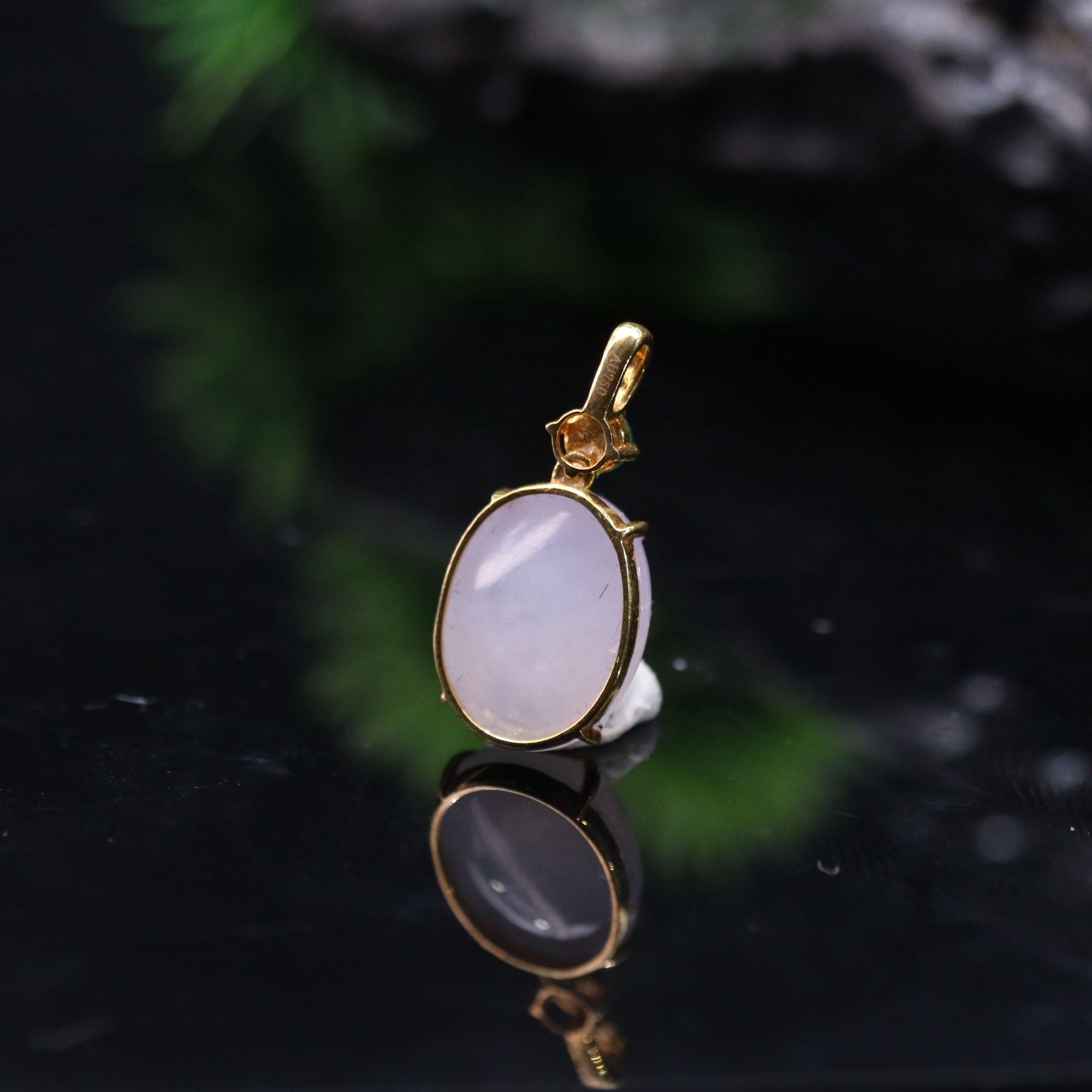 31天然缅甸翡翠A货18k冰蛋面吊坠/700407/北京中保拍卖