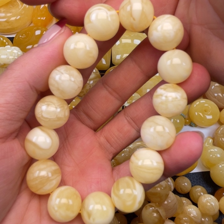裸石蜜蜡未镶嵌蜜蜡14手串重26