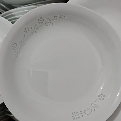 瓷玲珑白色8寸盘12个微瑕疵
