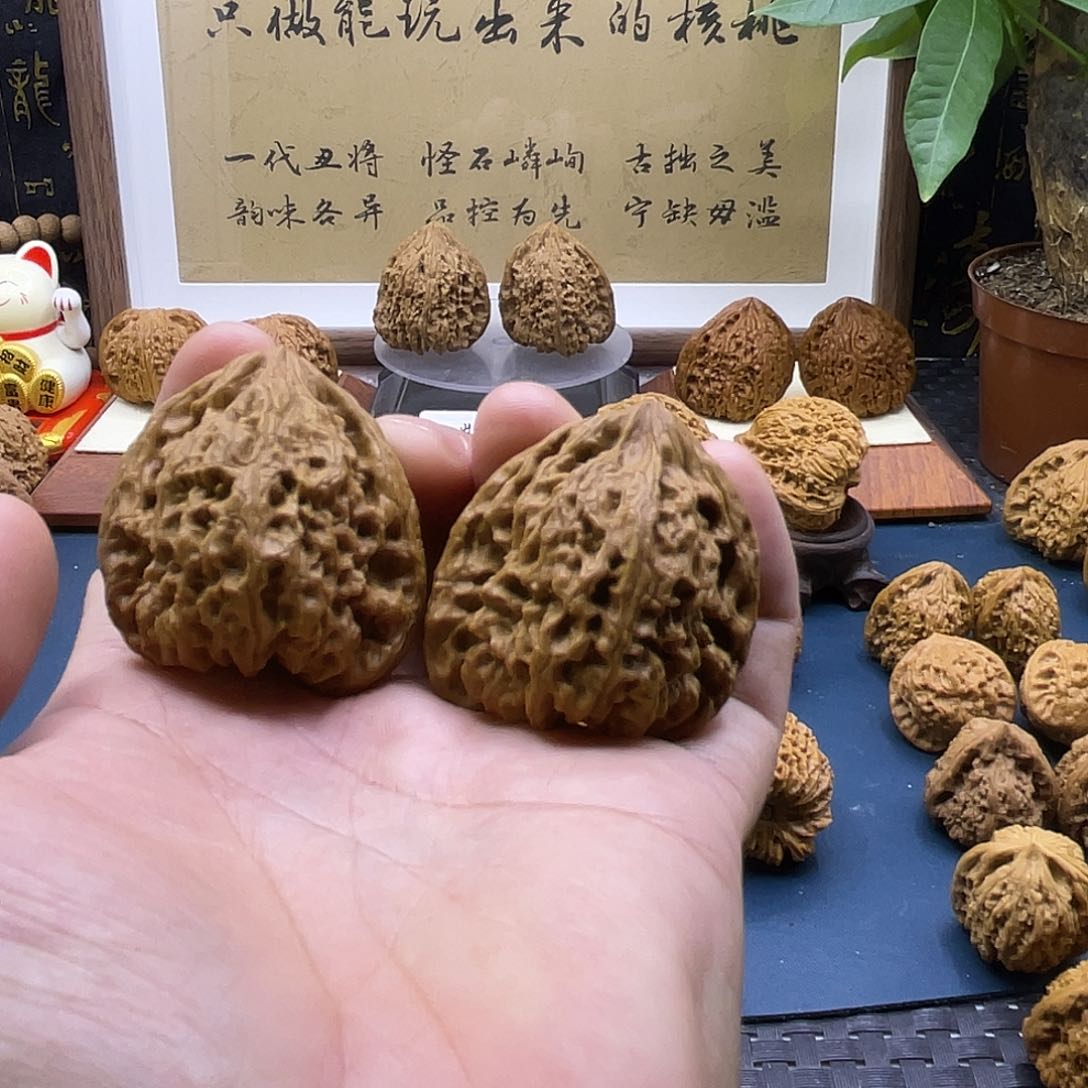 把件文玩核桃發*發一代天残大溜肩