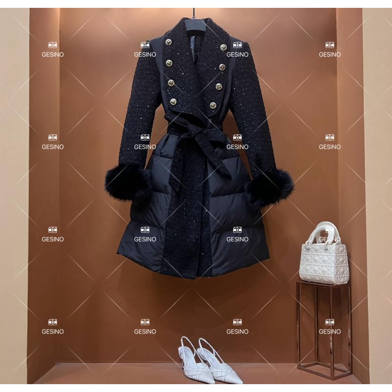 【露露】秋冬气质小香风时尚设计师中长款外套 QD-2025511