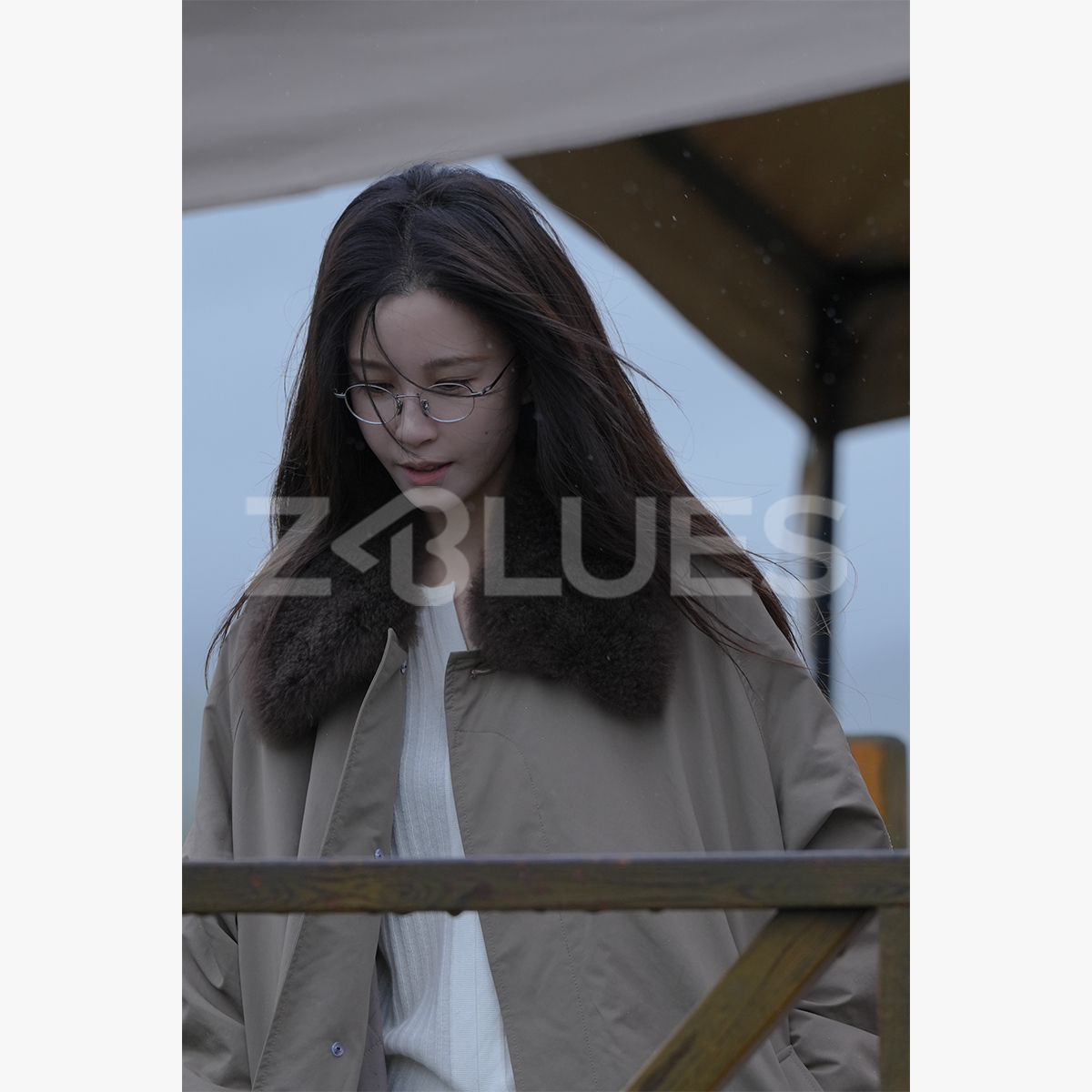 Z.blues【艺术生棉服】日本进口面料山羊绒领3M长风衣棉服YZNC0941