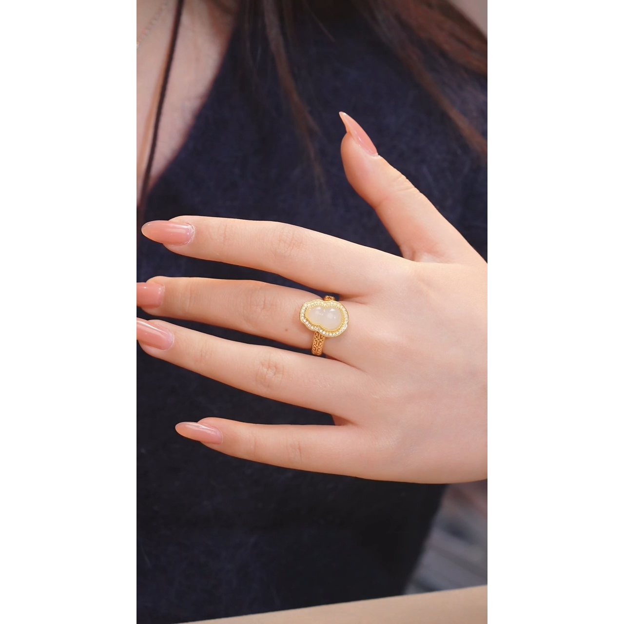 和田玉戒指未镶嵌@@N7294