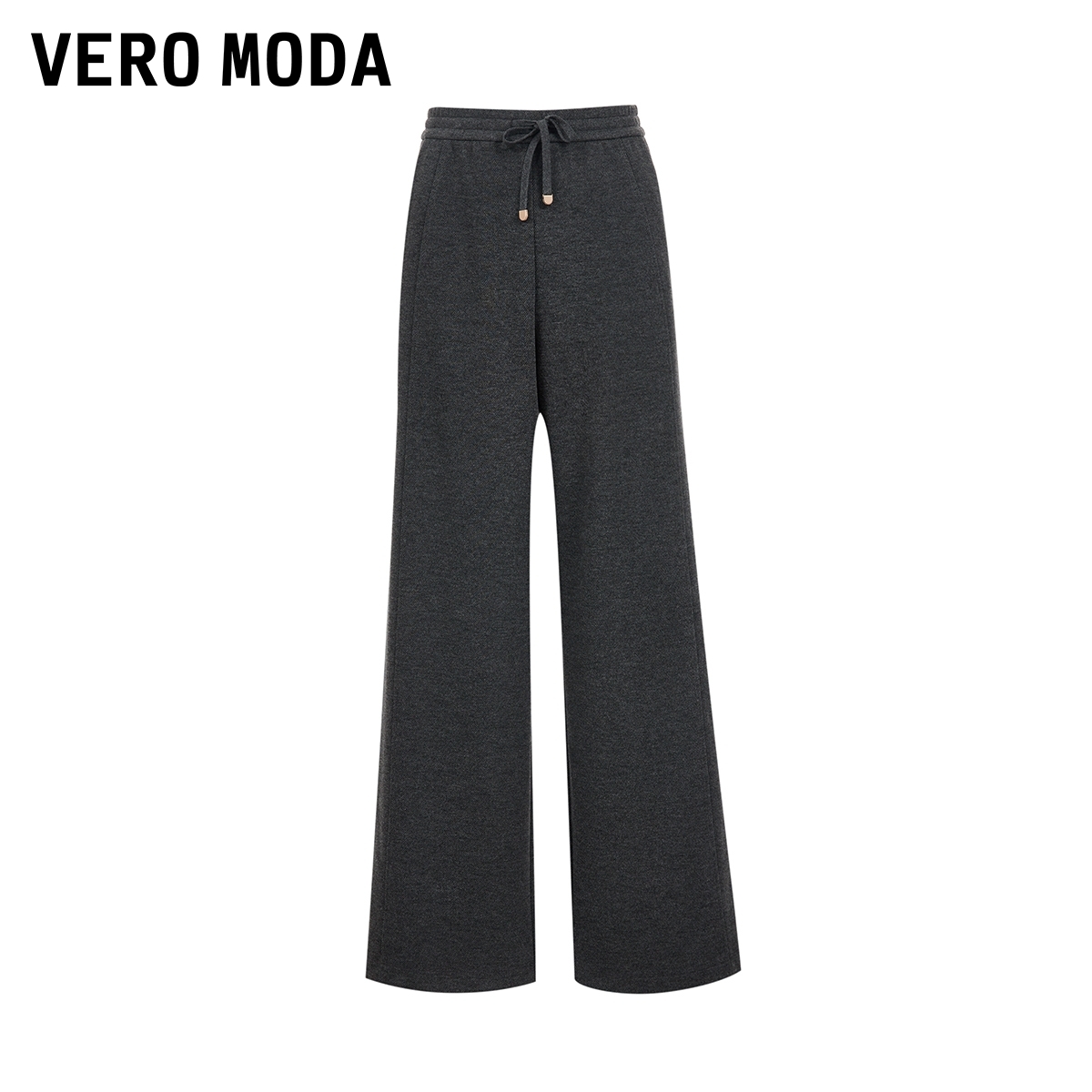 Vero Moda休闲裤26春季新款含绵羊毛纯色松紧腰头直筒裤326174005
