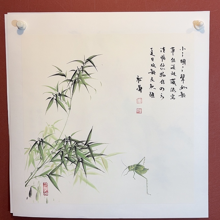 一***道国画听兰老师花鸟