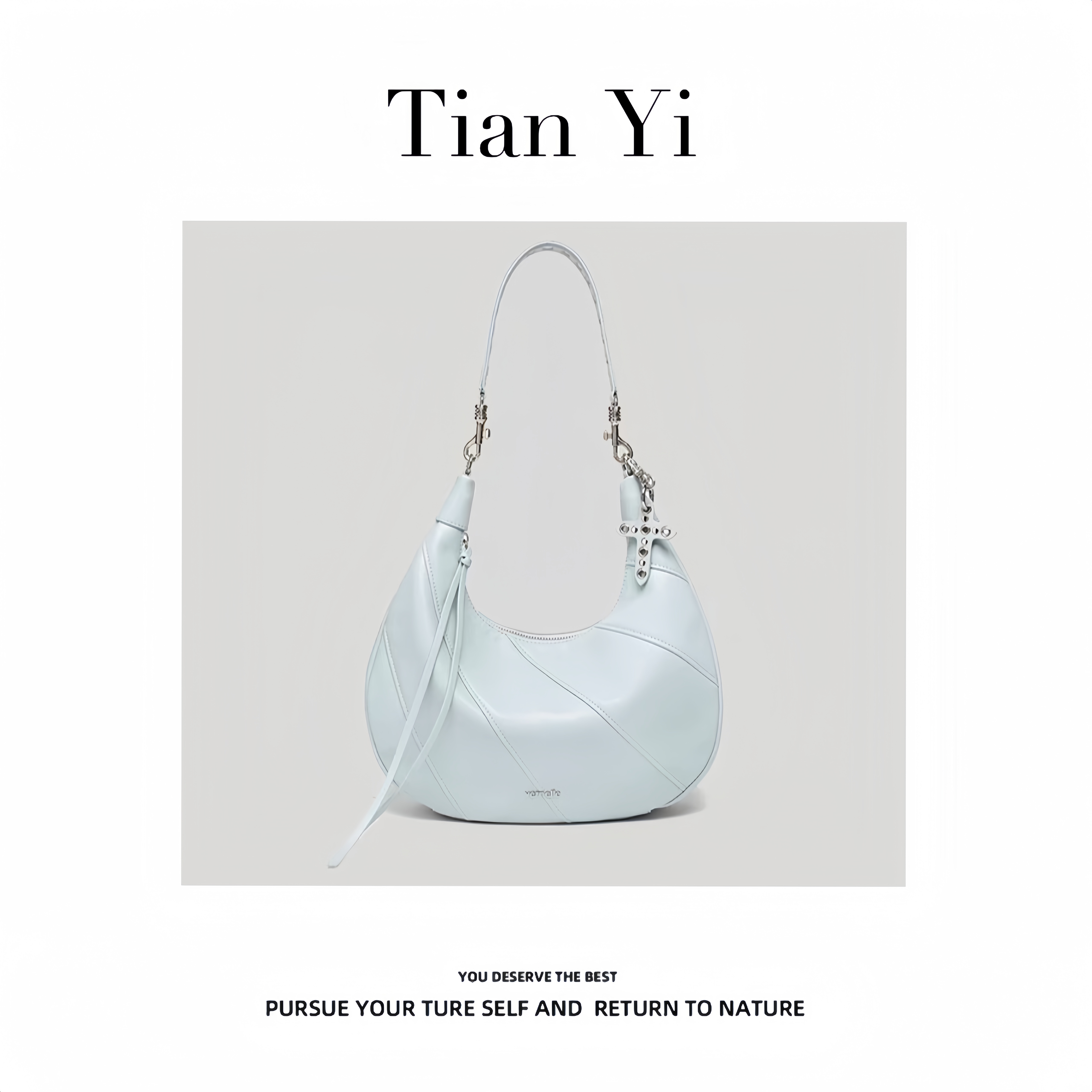 9109 晴蓝-2025新款轻奢单肩手提斜跨包