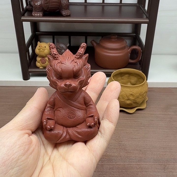 茶案朱泥小龙人茶宠