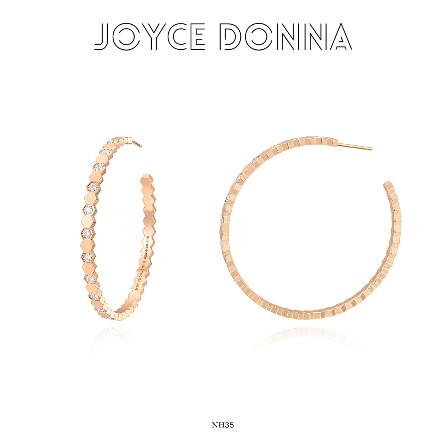 925银针【大版】轻奢气质蜂巢大C圈耳环 NH35 NH142