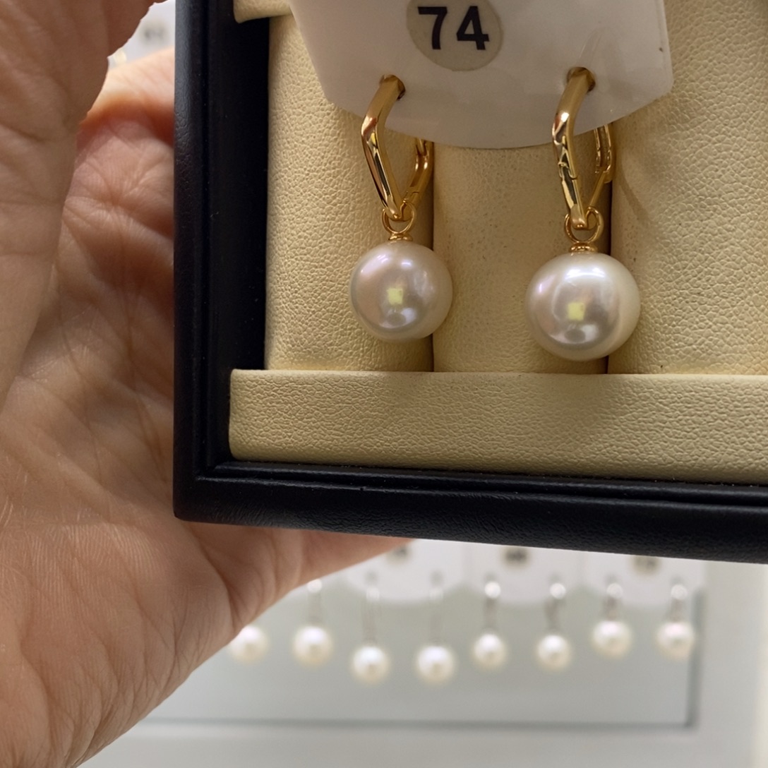 银S925镶嵌耳饰淡水珍珠