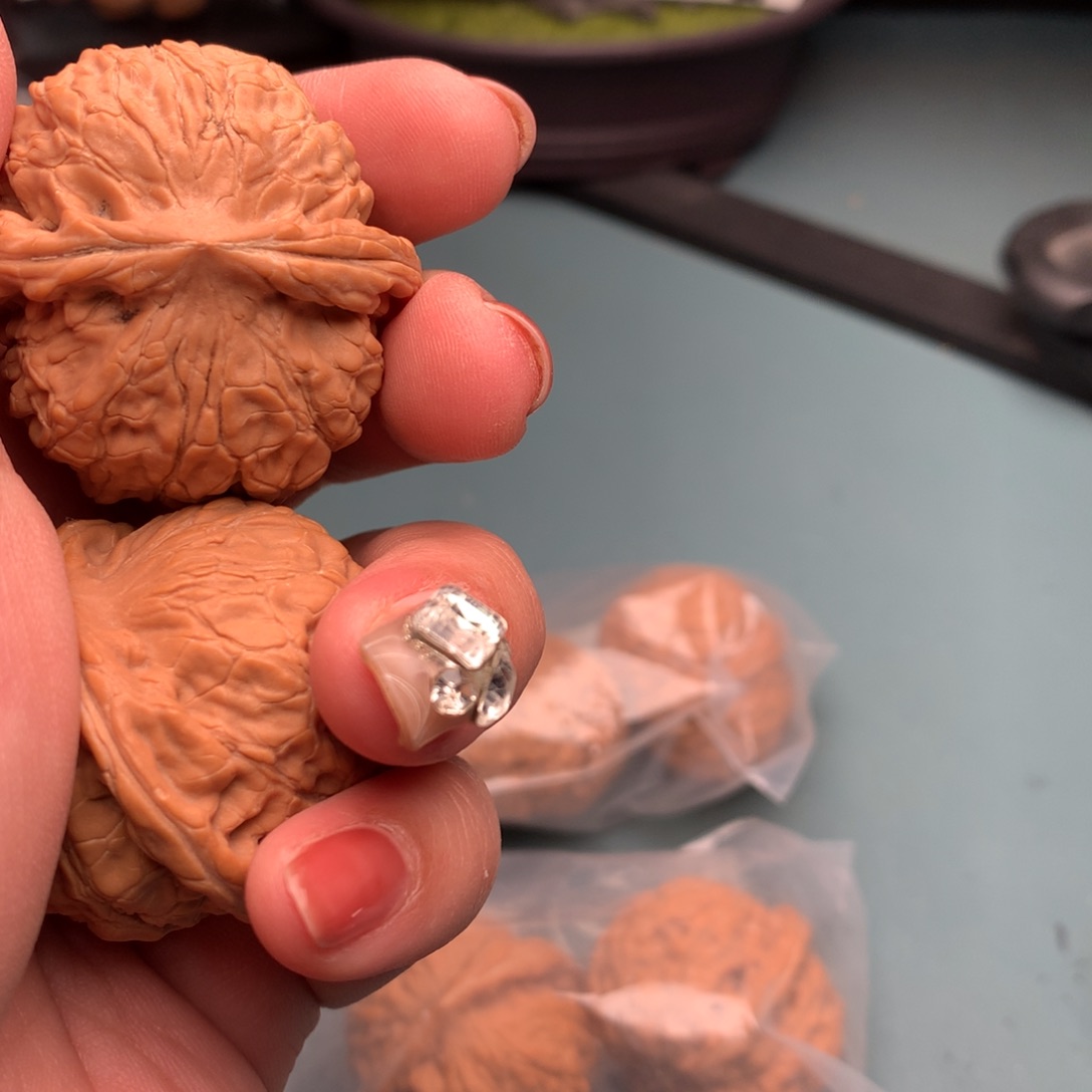 文玩核桃把件雨花石3839