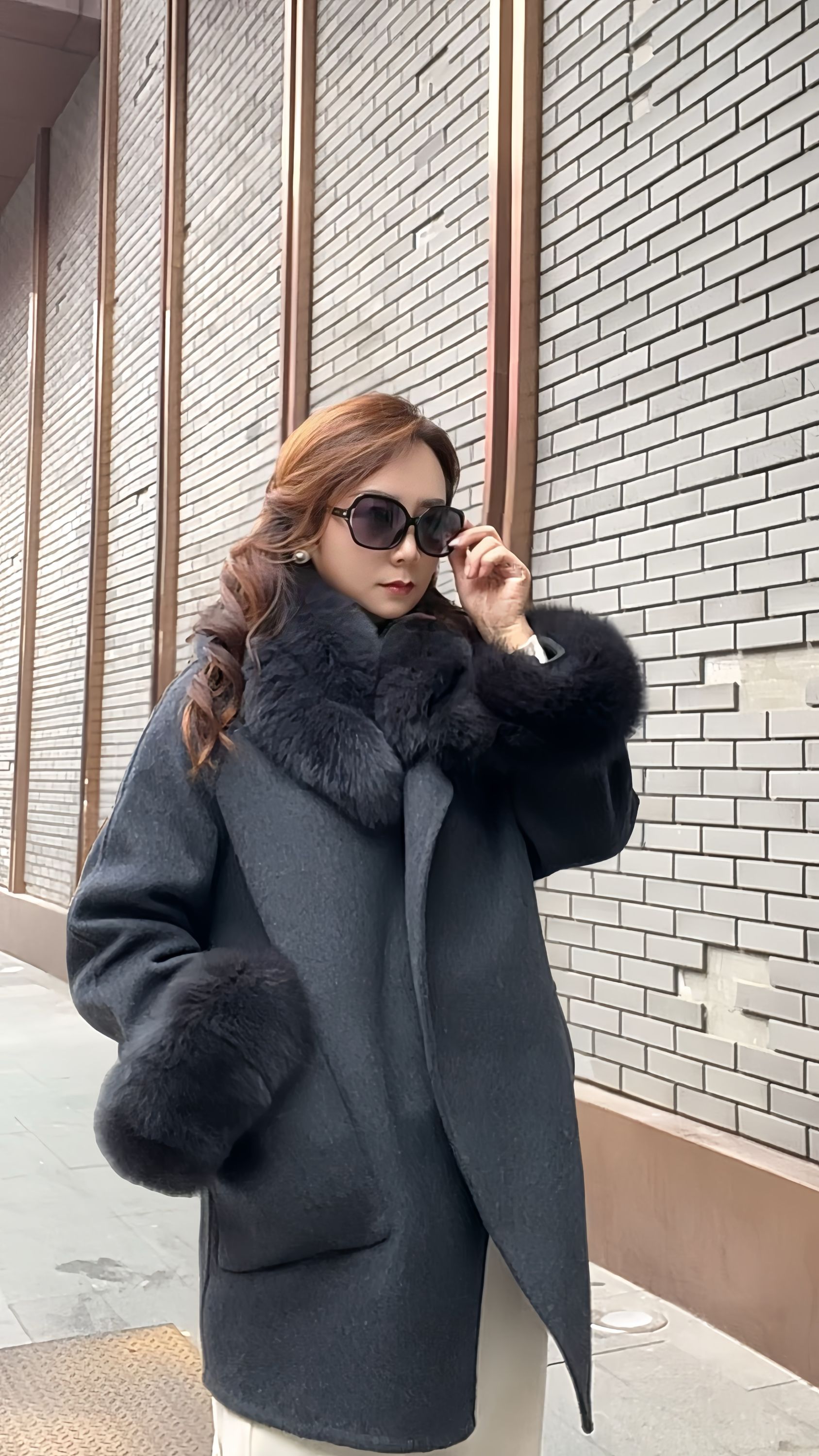 女可拆卸秋冬长款直下摆羊毛大衣外套气质短款女装2530