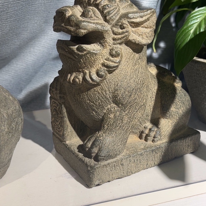 石材小***画狮子福建青石
