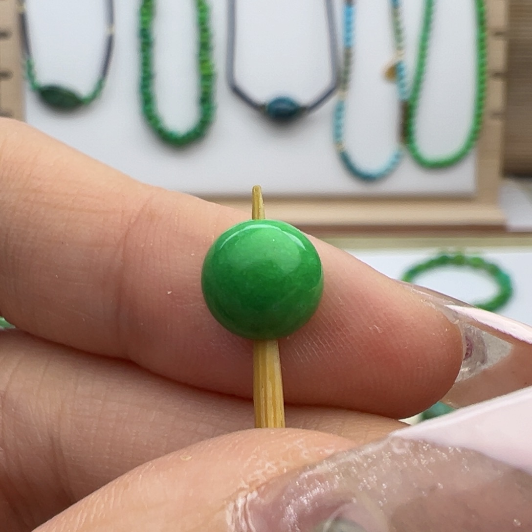 如*菜籽绿圆珠7.5mm双