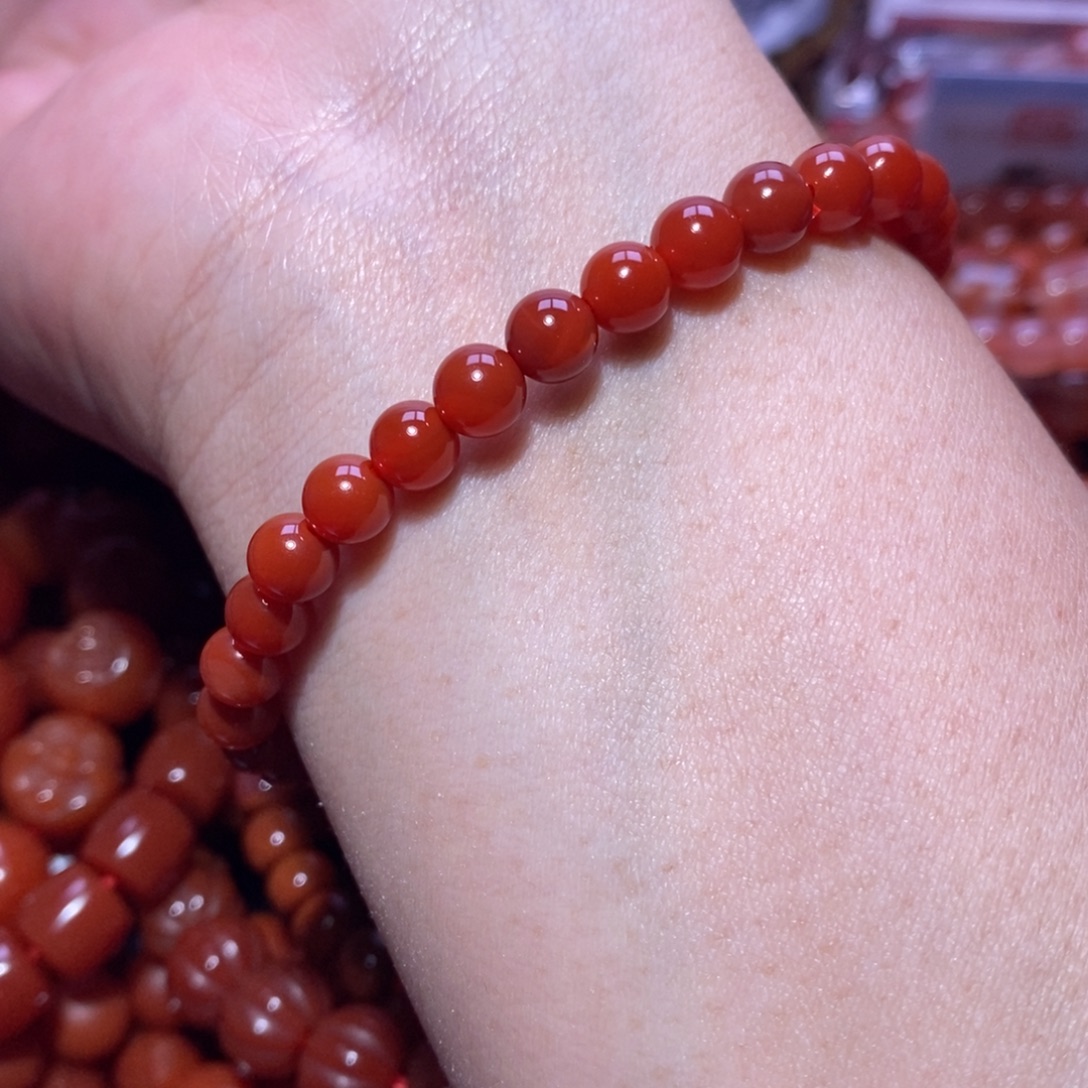 南红玛瑙未镶嵌手链卡6.1