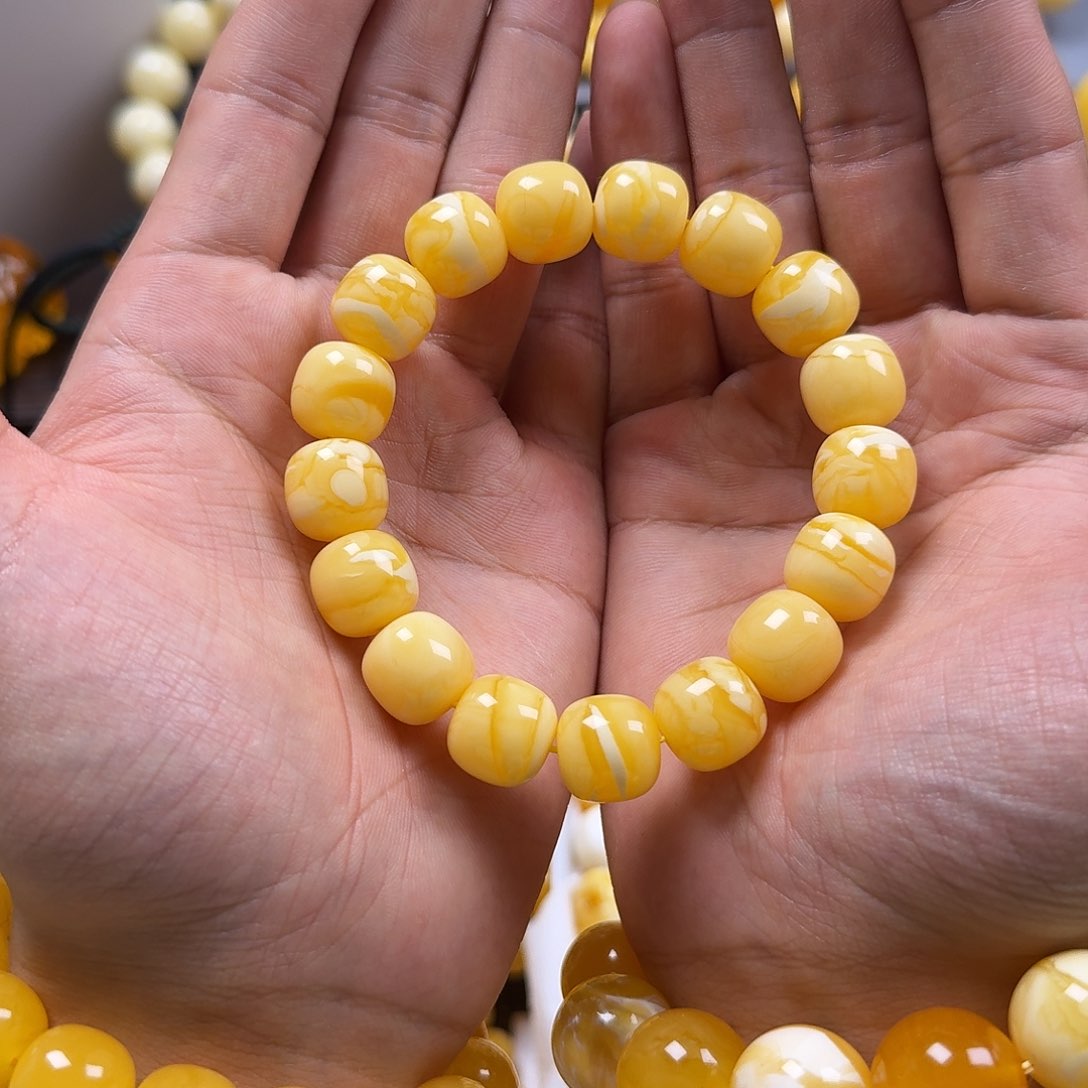 琥珀珠宝奇石未镶嵌同料老型14mm