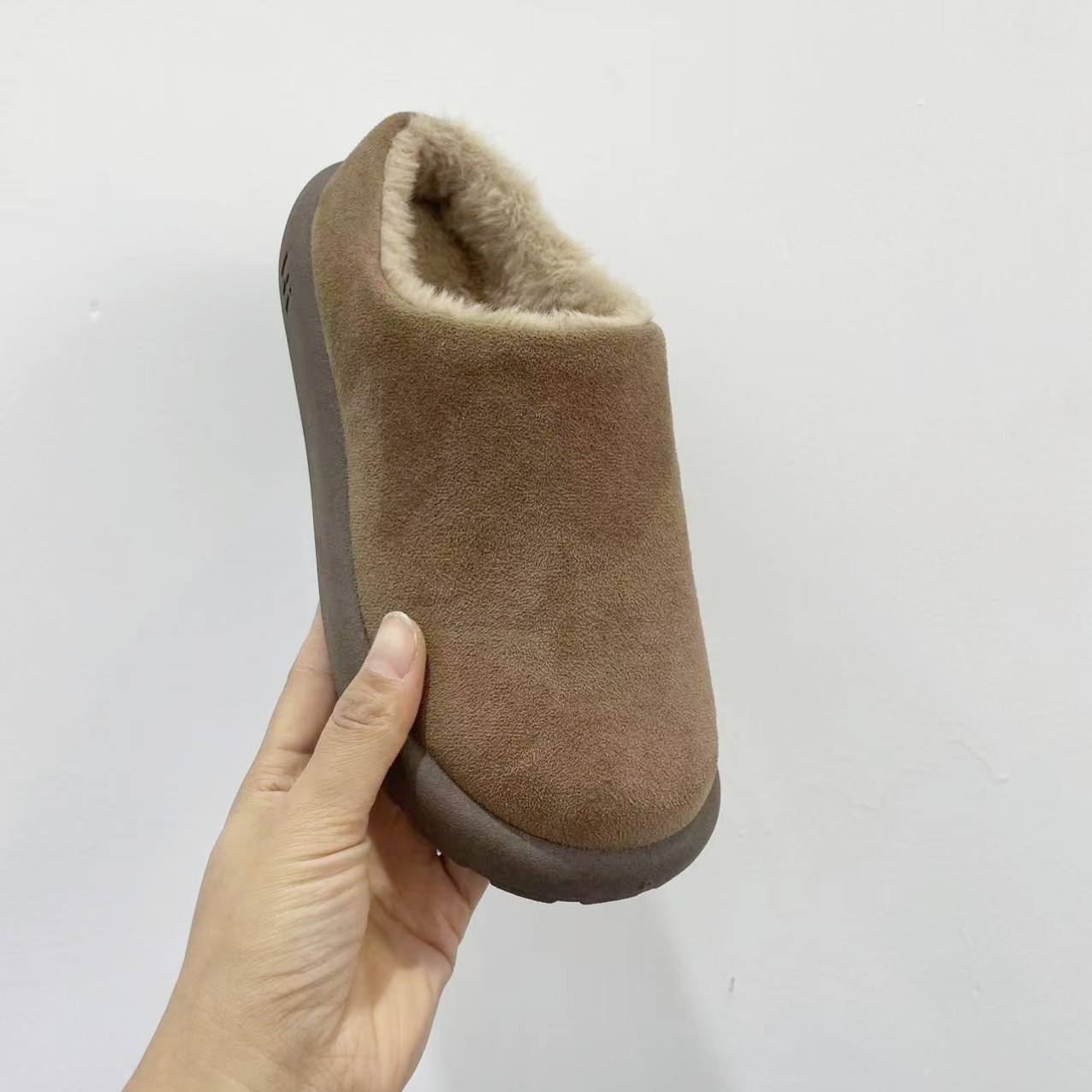 K21勃肯鞋女款2025秋冬加绒包头拖鞋外穿百搭毛毛鞋
