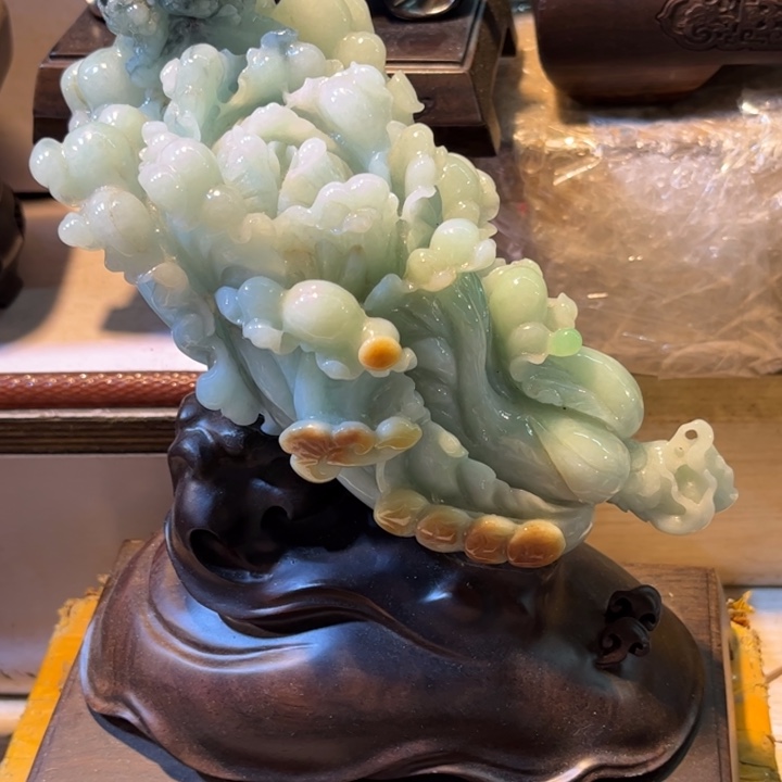 翡翠未镶嵌摆件白菜