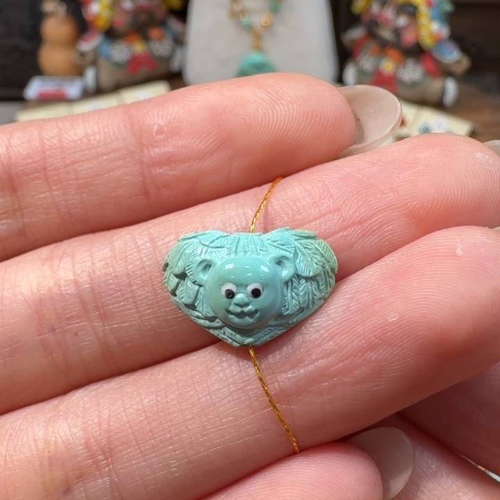 绿松石未镶嵌小熊配饰
