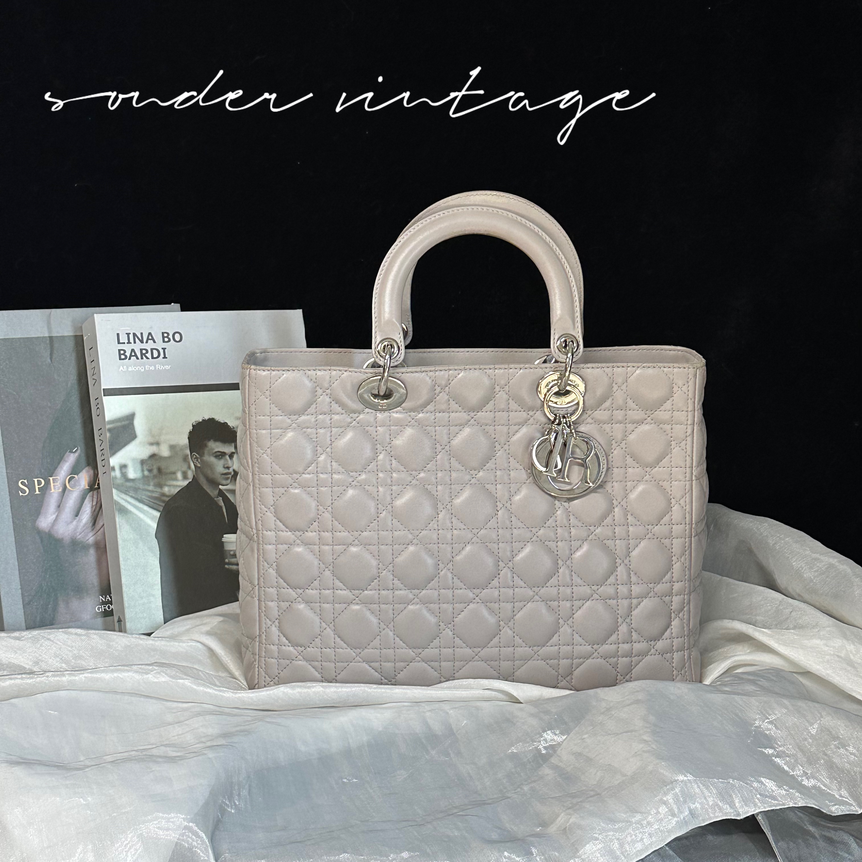 95新 DIOR/迪奥 Dior7格灰色戴妃包