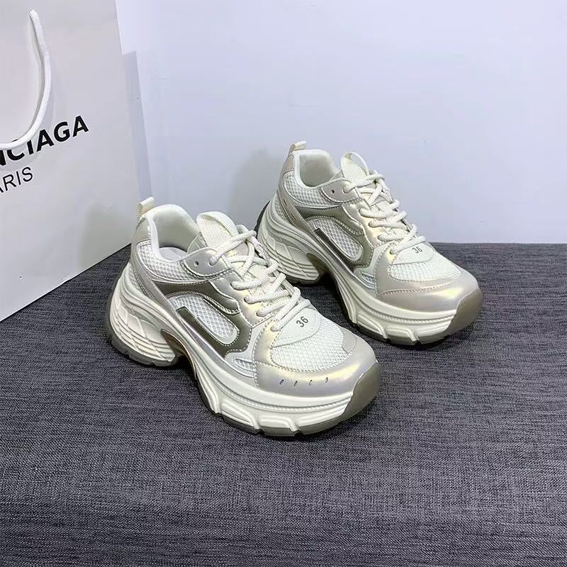 时尚休闲鞋亮色增高厚底休闲鞋网红系带春季女鞋厚底ins