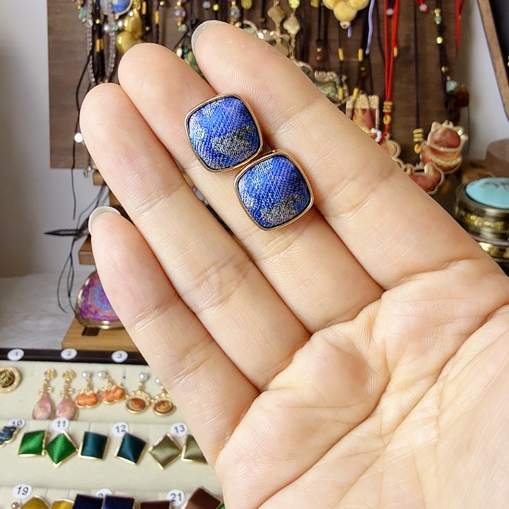 琉璃纯铜合金耳钉