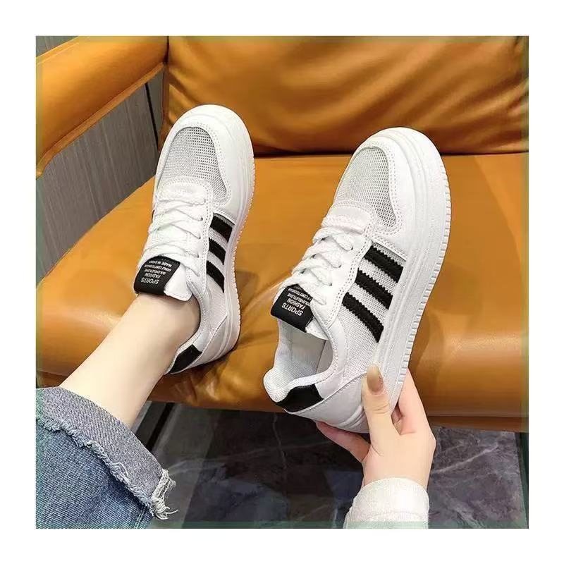 A648夏季纯色透气通用休闲板鞋平底休闲鞋厚底轻便懒人鞋