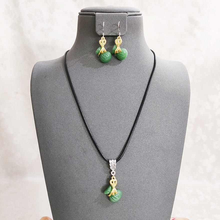 铜合金项链 民族风手工项链套装耳坠饰品2252