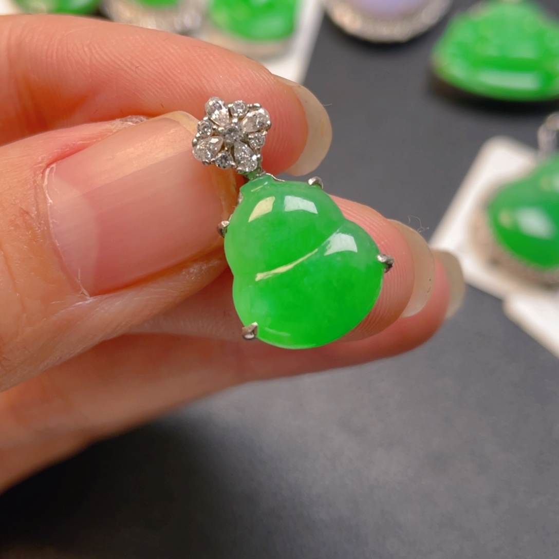 翡翠银S925镶嵌吊坠(不含链)