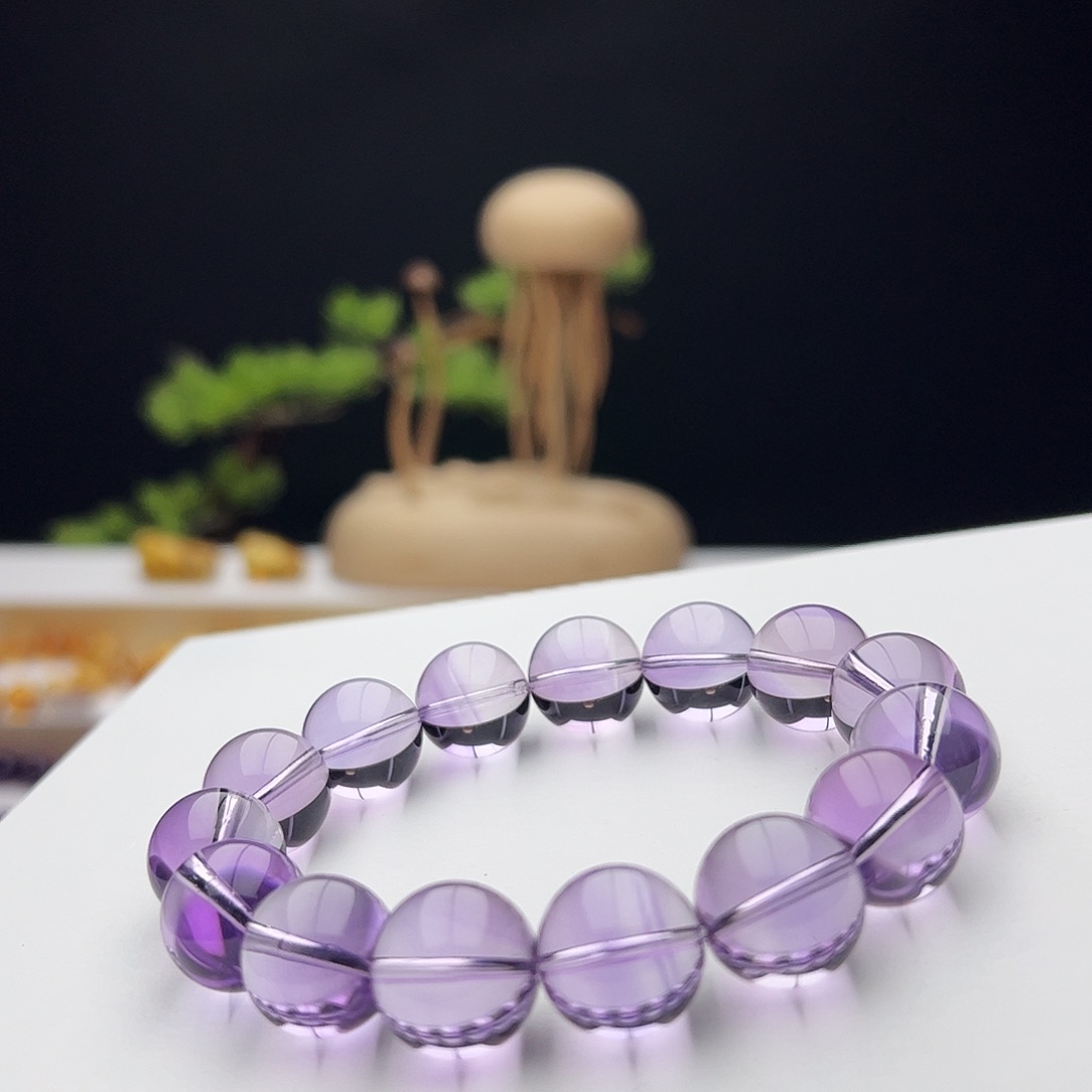 未镶嵌手链水晶玻利维亚紫水晶15.3mm72