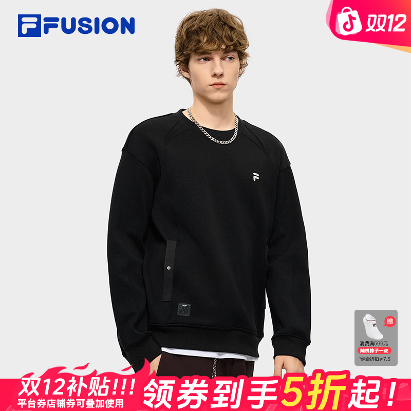 Fila/斐乐26年男士春款运动休闲针织简约套头圆领卫衣T11M613205F