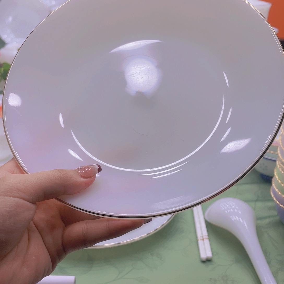 玉瓷描金白玉一整套