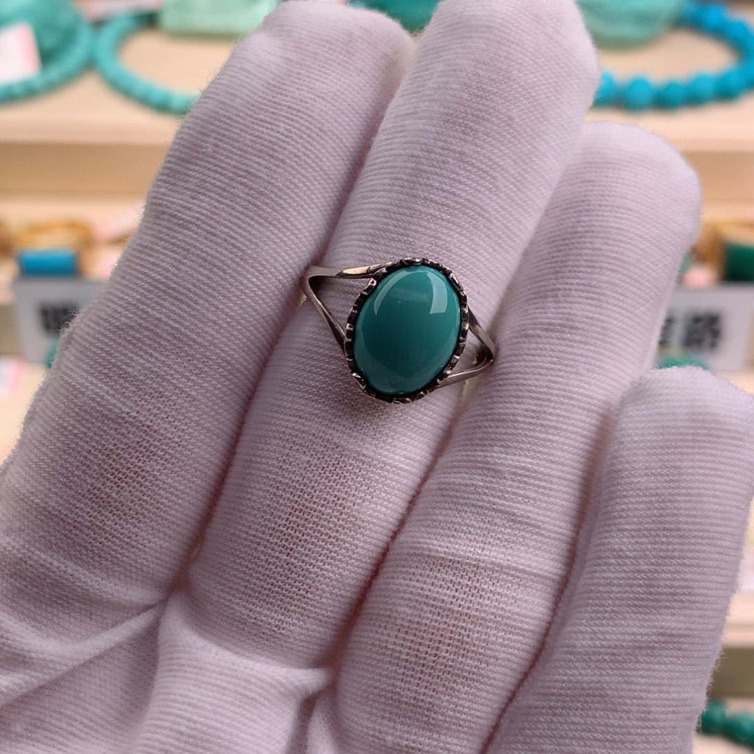 绿松石珠宝奇石银S925镶嵌