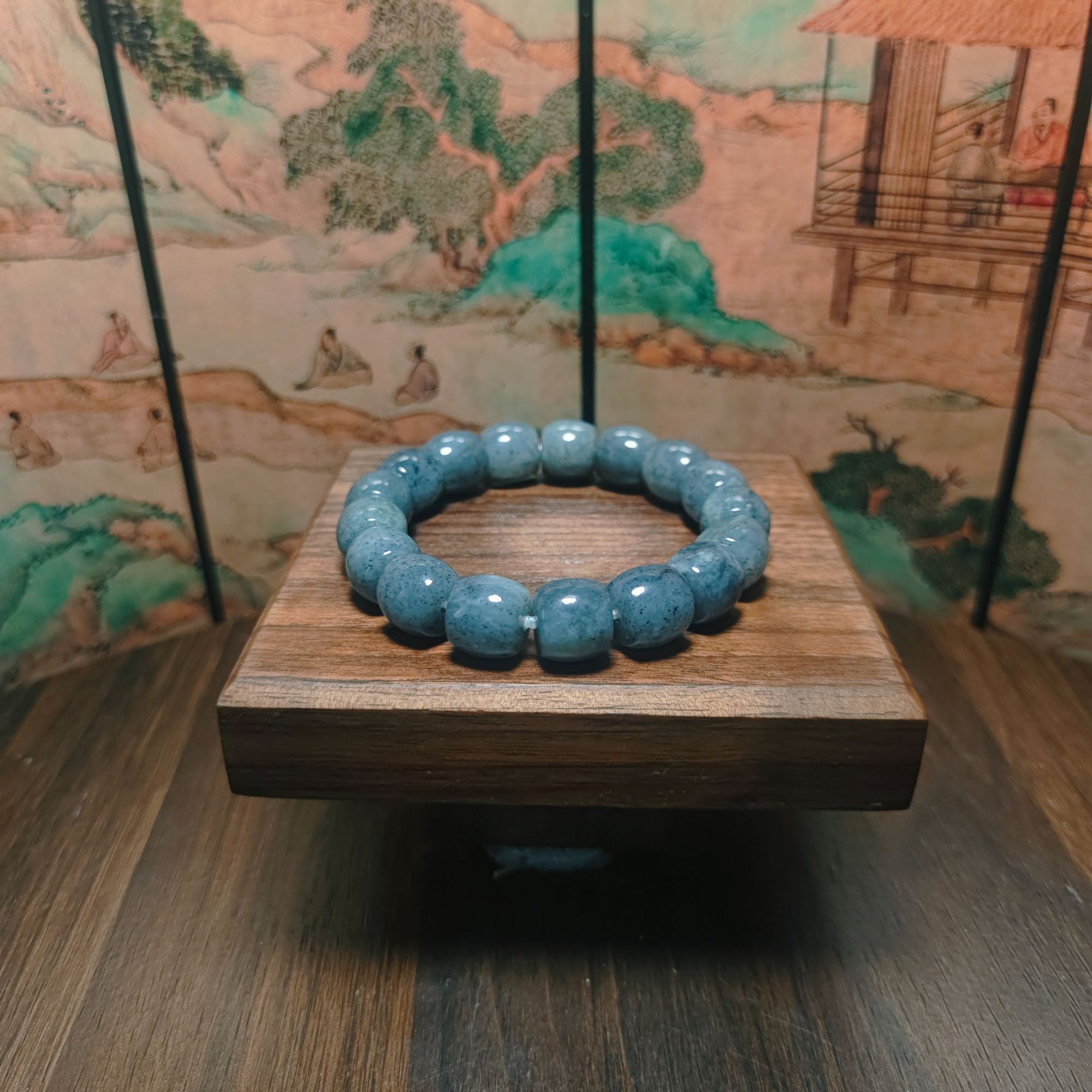 F和田玉桶珠手串（卡12）0763