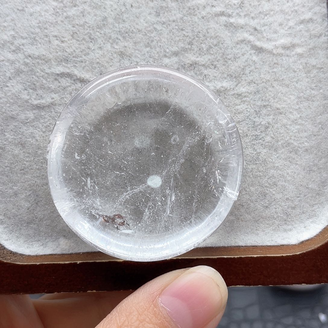水晶珠宝半成品未镶嵌13白水晶圆盘底座